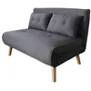 Image de DORIS - Canapé convertible en tissu gris foncé 2 places