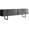 Image de LUXOR - Meuble TV anthracite et noir 2 portes 180cm