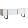 Image de LUXOR - Meuble TV blanc et doré 2 portes 180cm