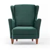 Image de WILLIAMS - Fauteuil à oreilles en velours vert