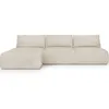Image de Canapé dangle à gauche convertible 4 places avec coffre en velours côtelé beige - Jasper