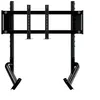 Image de Support moniteur simple - R8 - Noir - Acier E355 Ø35 mm - 6 niveaux de réglage (hauteur/profondeur)
