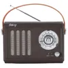 Image de Enceinte/Radio rétro HALTERREGO style vintage RMS 5W Bluetooth Radio FM lecteur USB Aux IN Batterie rechargeable marron
