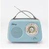 Image de Enceinte/Radio rétro HALTERREGO RMS 5W Bluetooth Radio FM lecteur USB Aux IN Batterie rechargeable Blue gris