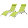 Image de Lot de 2 transats GALAPAGOS en textilène vert - aluminium blanc