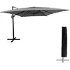 Image de Parasol déporté MOLOKAI rectangulaire 3x4m gris + housse
