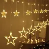 Image de 3m Rideau Lumineux Étoile Blanc Chaud Guirlande Lumineuse Fenêtre Noël Intérieur USB LED Décoration Noël Lumineux Jardin Chambre