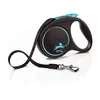 Image de Laisse enrouleur Flexi Black Design M Tape 5m pour chien jusquà 25 kg - Noir/Bleu