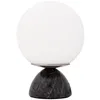 Image de Lampe à poser - Pauleen - Shinning Pearl - Marbre noir - Verre opalin - H21cm Ø15cm
