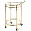 Image de HAKU MÖBEL Chariot de service métal laiton avec plateaux en verre trempé L59×P49×H79 cm