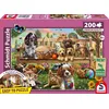 Image de Puzzle - SCHMIDT SPIELE - Chiens et chats en pique-nique - 200 pièces - Dès 8 ans