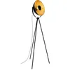 Image de Lampadaire trépied - BRILONER - 1380-015 - style projecteur - abat-jour métal noir mat/doré - hauteur 148 cm