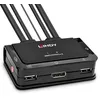 Image de LINDY Commutateur KVM DisplayPort 2 Ports 1.2 USB 2.0 & Audio Câbles Intégrés