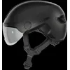 Image de Casque vélo urbain - ABUS - HUD-Y ACE - Noir matt - LED arrière magnétique rechargeable - Visière en verre