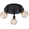 Image de Plafonnier rond triple spots orientables en métal noir et cuivre diamètre 22cm Dalma