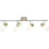 Image de Plafonnier barre à 4 lumières Babsan E14 40W bois clair et blanc