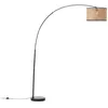Image de Lampadaire - Brilliant - WILEY - 200 x 43 x 160 cm - E27 1x42W - bois clair et noir - métal et rotin