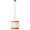 Image de 99814-06 Brilliant Waterlilly suspension 1 flamme noir-naturel-blanc tissu-jacinthe deau-métal 1x A60 E27 60 W