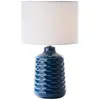 Image de Lampe à poser - BRILLIANT - Ilysa - 42 cm - Bleu-Blanc - Céramique-Métal-Textile