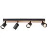 Image de JELLO WOOD Ligne de spots 4 lumières noir/bois GU10
