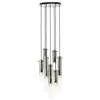 Image de Suspension - BRILLIANT - Glasini - 7 ampoules - Verre fumé - Noir mat - 25 W