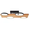 Image de Plafonnier LED - BRILLIANT - Cheesy - 55x35cm - Noir Mat - Bois Durable - 28W