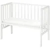 Image de ROBA Berceau Cododo 2en1 Réglable safe asleep® 90 x 45 cm + Matelas + Barrière en Maille - Bois Laqué Blanc