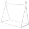 Image de Lit Tipi 70 x 140 cm pour Enfants ROBA - Bambou Certifié FSC - Lit Indien pour Garçon et Fille - Bois Laqué Blanc