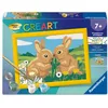 Image de Ravensburger   CreArt Kids 13x18cm   Numéro dArt   Lapins mignons   Kit de peinture par numéros   Dès 7 ans   12023216