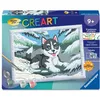 Image de Ravensburger   CreArt Kids 18x24cm   Numéro dArt   Huski neige   Kit de peinture par numéros   Dès 7 ans   12023226
