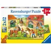 Image de Puzzle enfant Ravensburger Vakantie op de manege - 2 x 12 pièces - Animaux