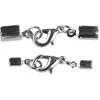 Image de Fermoir à bijoux - RAYHER - Carabinier argenté - Lot de 2 pièces - Pour rubans 2mm et 4mm - Mixte