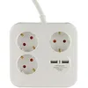 Image de REV PowerQuad 3X Blanc Rallonge multiprise + 2X USB