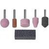 Image de Kit de Meules Abrasives - wolfcraft - 6 pièces - Ø 6 mm - Oxyde daluminium - Affûtage inclus