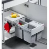 Image de Poubelle de cuisine tri sélectif 4 bacs encastrable 34L (85+85+85+85) Hailo Raumspar Tandem