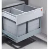 Image de Poubelle encastrable tri sélectif 2 bacs 30L (18+12) Hailo Raumspar Tandem S Plus