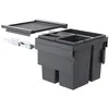 Image de Poubelle de cuisine tri sélectif 3 bacs encastrable 44L (18+13+13) Hailo Cargo Synchro