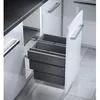 Image de Poubelle de cuisine tri sélectif 2 bacs encastrable 36L (18+18) Hailo Cargo Synchro