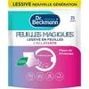 Image de Dr. Beckmann FEUILLES MAGIQUES - Lessive en feuilles - 100% hydrosoluble facile à utiliser et ranger - 25 feuillesLÉCLATANTE