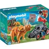 Image de PLAYMOBIL Dinos - Bandit avec Tricératops - 59 pièces - The Explorers - Projette un filet