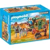 Image de PLAYMOBIL Western Diligence du Far-West avec deux personnages et leurs bagages - Mixte - A partir de 4 ans
