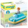 Image de Voiture PLAYMOBIL 1.2.3 PUSH&GO car 71323 pour enfants de 18 mois et plus - Bleu et multicolore
