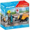 Image de PLAYMOBIL 71752 Ouvrier marteau-piqueur et signalisation Action Heroes La construction 14 pièces Dès 4 ans