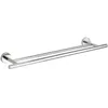 Image de WENKO Porte Serviette salle de bain mural Barre porte serviettes Duo Bosio Shine Acier inox 60x55x14 cm brillant
