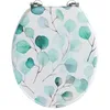 Image de Abattant WC - Wenko - Pioppo - Bois MDF - Motif feuillage - Universel - Bleu/Blanc