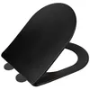 Image de WENKO Abattant WC ultra Fin GALATI Duroplast anti-bactérien Fermeture Douce Déclipsable Fixation facile Noir 36x46 cm