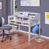 Image de Bureau enfant réglable 112x68x91 cm en pin massif blanc