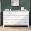 Image de Commode 8 tiroirs 160x395x96 cm en pin blanc - CHILOM