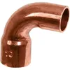Image de Raccord cuivre coudé 90 degrés à souder - Mâle / femelle grand rayon - Diamètre 22 mm