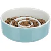 Image de Gamelle Slow Feeding - TRIXIE - 0 9 L - Céramique - Gris/Bleu - Rond